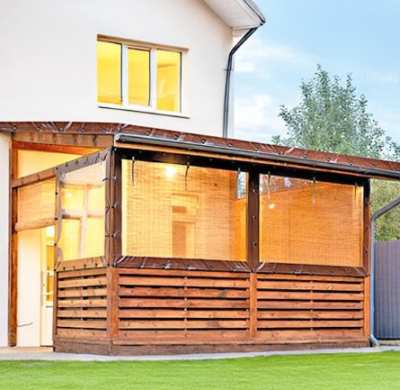 Bâche terrasse cadre en bois