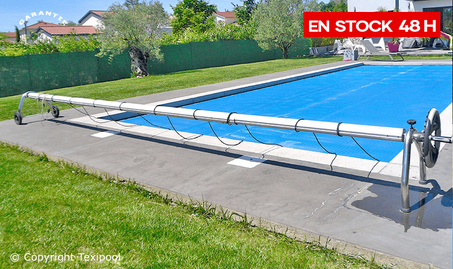 Enrouleur bâche piscine 5-7 m SP7. En stock. Garantie 2 ans.