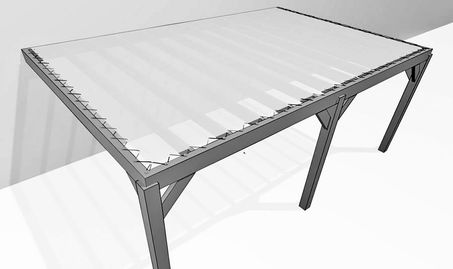 Bâche pour pergola bois murale sans débord