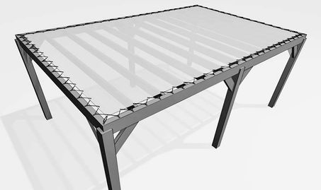 Bâche pour pergola bois sur pieds sans débord