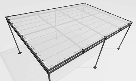 Toile pergola métallique sur pieds forme droite