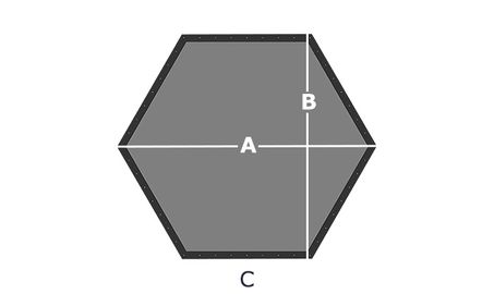 Bâche plate hexagonale