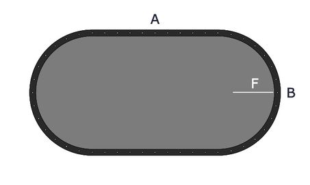 Bâche plate ovale