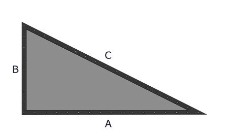Bâche plate triangle rectangle (en bas à gauche)