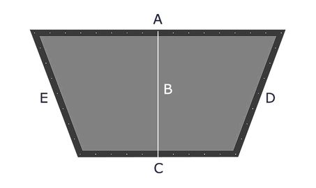 Bâche plate trapèze isocèle