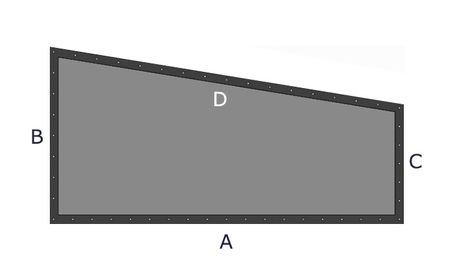 Bâche plate trapèze rectangle (en bas à gauche)