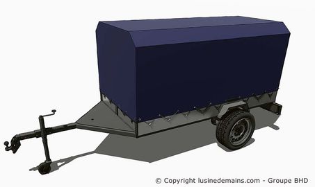 Bâche remorque avec pans coupés