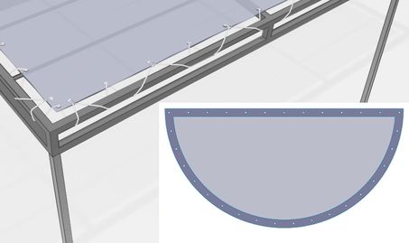 Toit pour pergola demi-cercle avec œillets