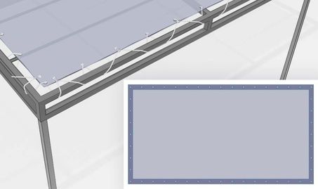 Toit pour pergola rectangle avec œillets