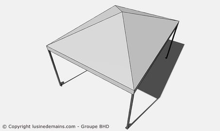 Toile pour tonnelle toit pyramide