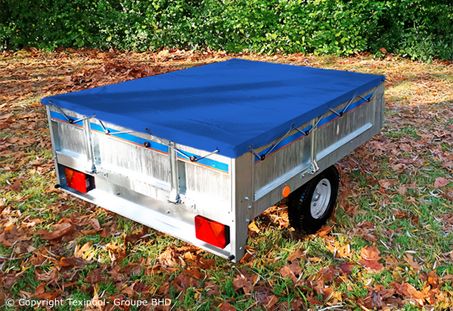 Bâche remorque 130 x 105 x 7,5 cm - PVC Bleu renforcé 650 g/m² - Garantie : 5 ans