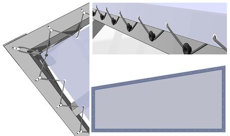 Bâche terrasse trapèze rectangle coté droit