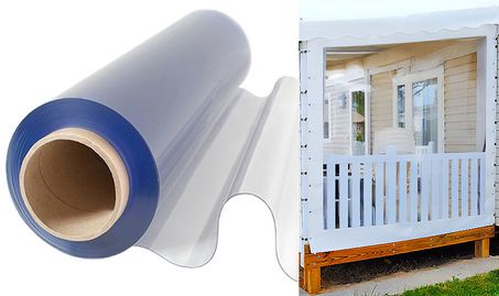 Bâche transparente TRAPEZE Rectangle Bas Droit. Cristal Ignifugé M2. Ép.0.5mm. Garantie 5 ans.