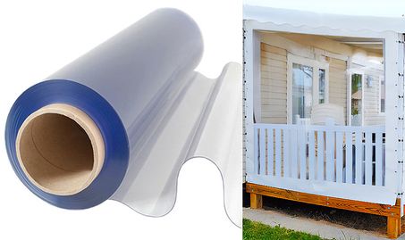 Bâche transparente TRAPEZE Rectangle Bas Gauche. Cristal Ignifugé M2. Ép.0.5mm. Garantie 5 ans.