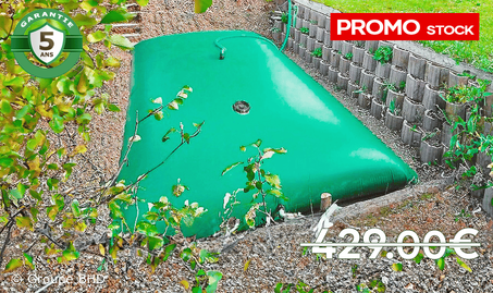 Citerne souple 3000 litres Standard. Cuve eau de pluie 3m3 : Garantie 5 ans
