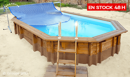 Enrouleur bâche piscine HORS SOL 5m. Garantie 2 ans.